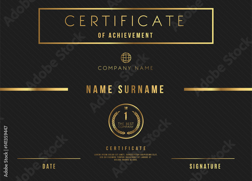 Vector Certificate Template Design with Luxury Best Company Award