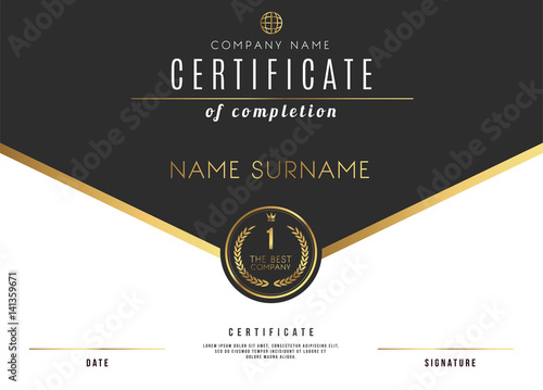 Vector Certificate Template Design with Luxury Best Company Award