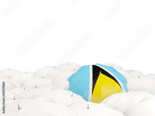 Umbrella with flag of saint lucia