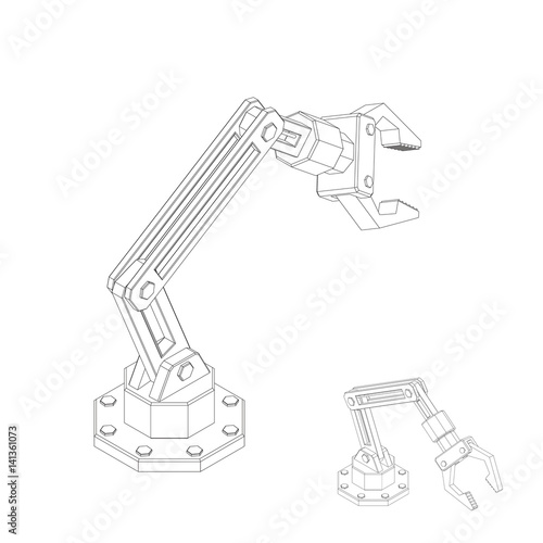 Robotic arm. Isolated on wh...