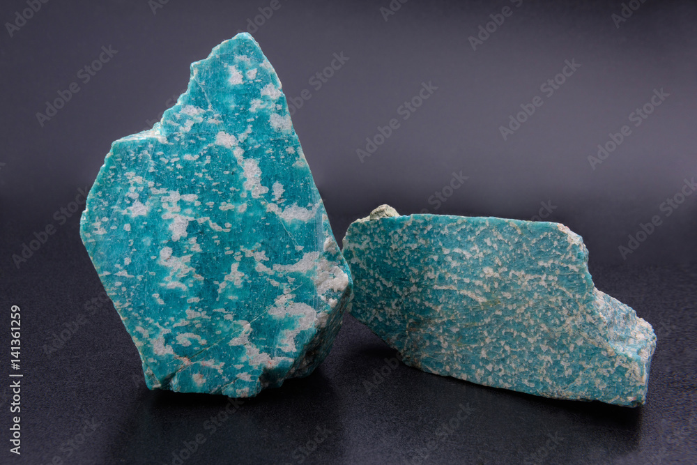 mineral amazonit, a bright green version, a youth stone