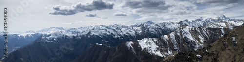 Italian Alps, Panorama of the mountains of Valsesia valley, Piedmont, Italy