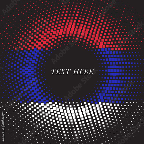 Half tone square round gradient template Republika Srpska flag