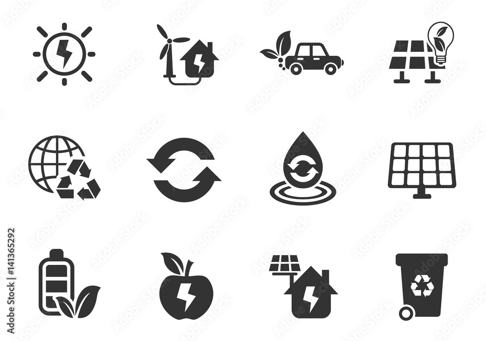 Obraz premium alternative energy icon set