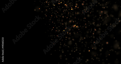 Abstract Gold Glitter Explosion on Black Background