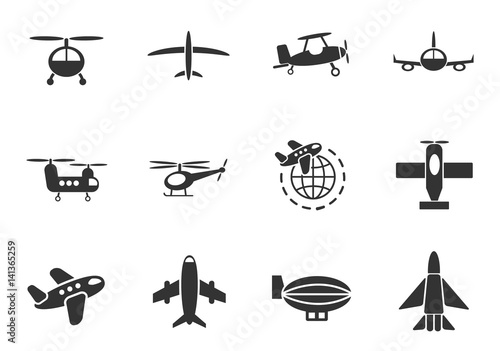 airplanes icon set