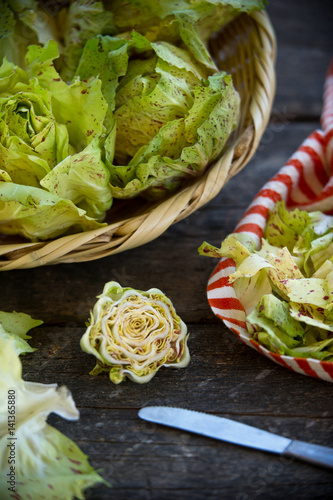wicker basket with salad