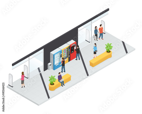 Vending  Machines Isometric Concept