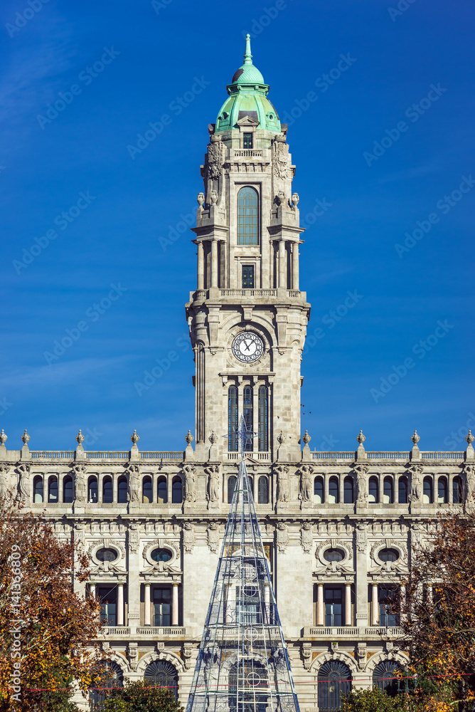 Fototapeta premium View on famous landmark in Porto - City Hall building