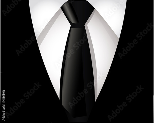 Men's suit with a black tie