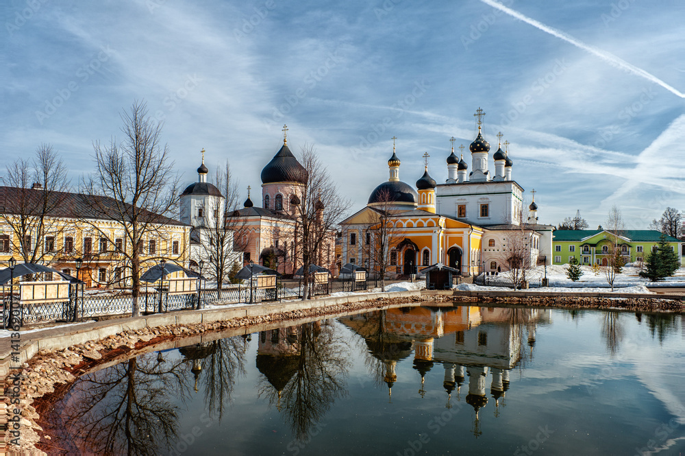 vintage Voznesenskaya Davidova Pustyn monastery Chekhov district of Russia, historical and cultural monument of history