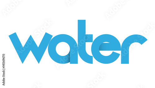 WATER blue vector letters icon