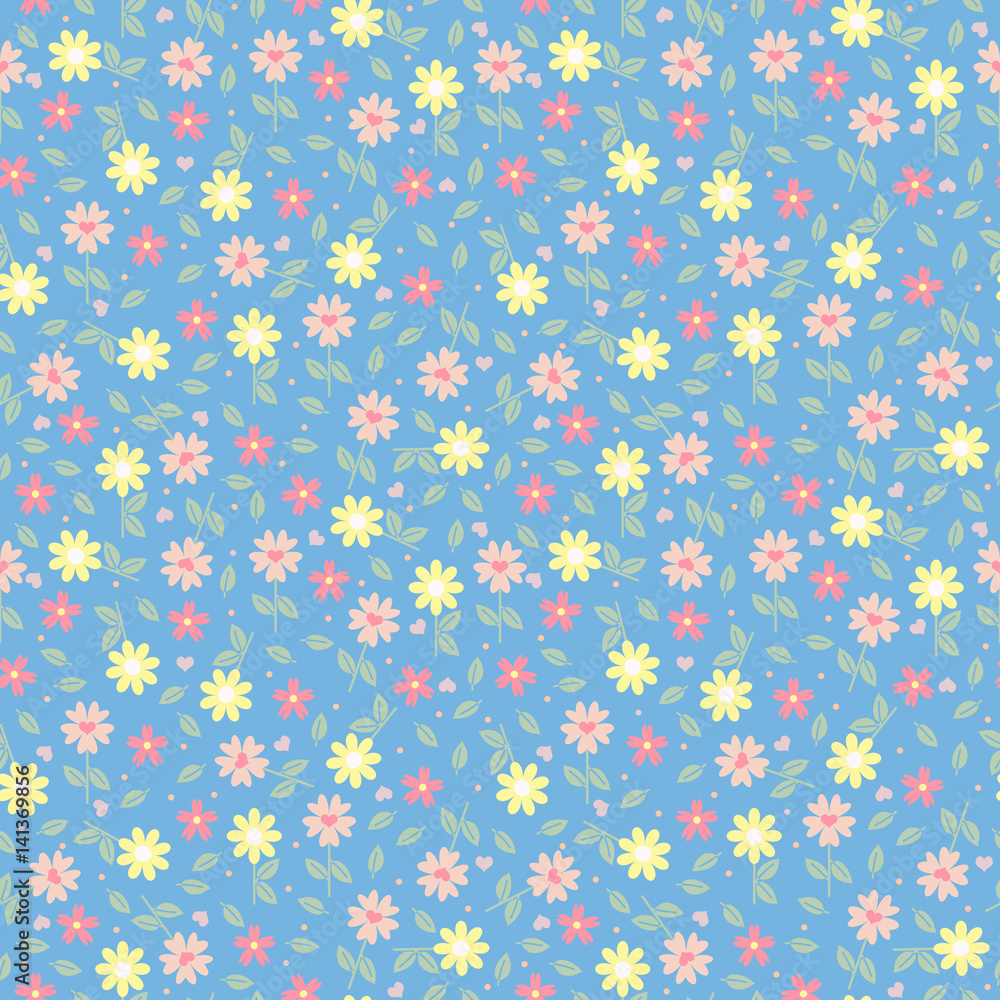 Cute pattern in small flowers. Background with flowers.
