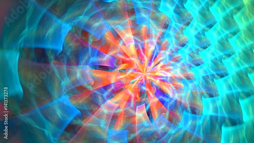 Fractal loop background with abstract shapes. High detailed loop