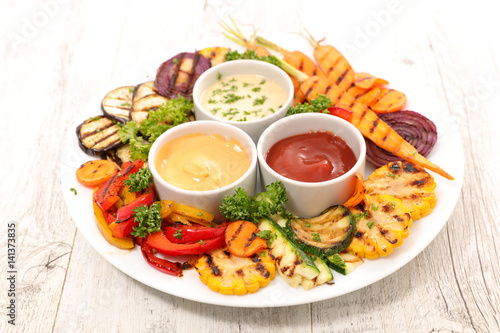 grilled vegetable and dip