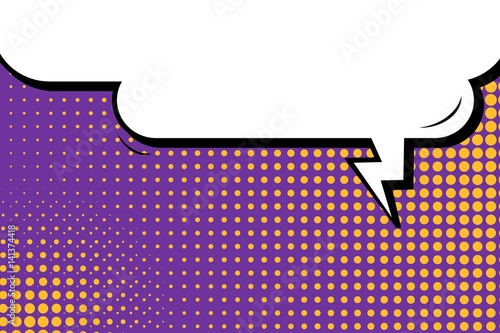 Abstract creative concept vector comic pop art style blank, layout template with clouds beams and isolated dots background. For sale banner, empty speech bubble set, illustration halftone book design.