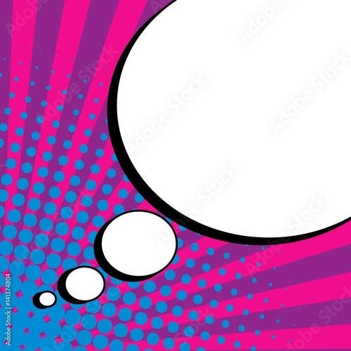 Abstract creative concept vector comic pop art style blank, layout template with clouds beams and isolated dots background. For sale banner, empty speech bubble set, illustration halftone book design.