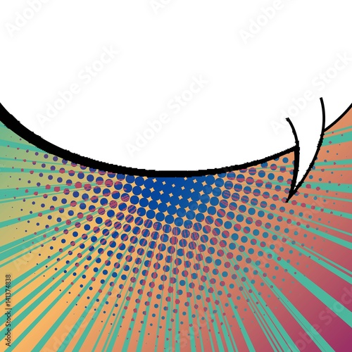 Abstract creative concept vector comic pop art style blank, layout template with clouds beams and isolated dots background. For sale banner, empty speech bubble set, illustration halftone book design.