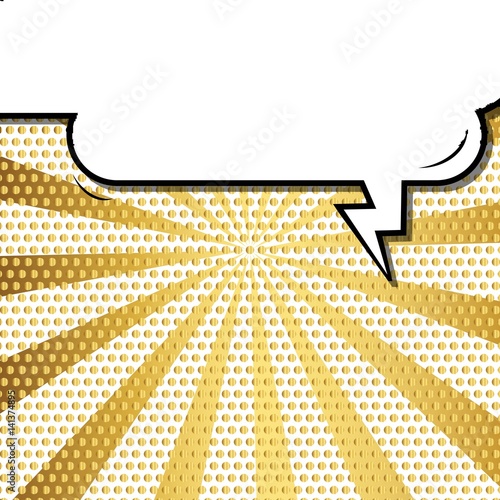 Abstract creative concept vector comic pop art style blank, layout template with clouds beams and isolated dots background. For sale banner, empty speech bubble set, illustration halftone book design.