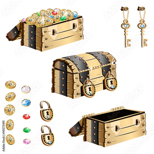 Old wooden treasure chest
