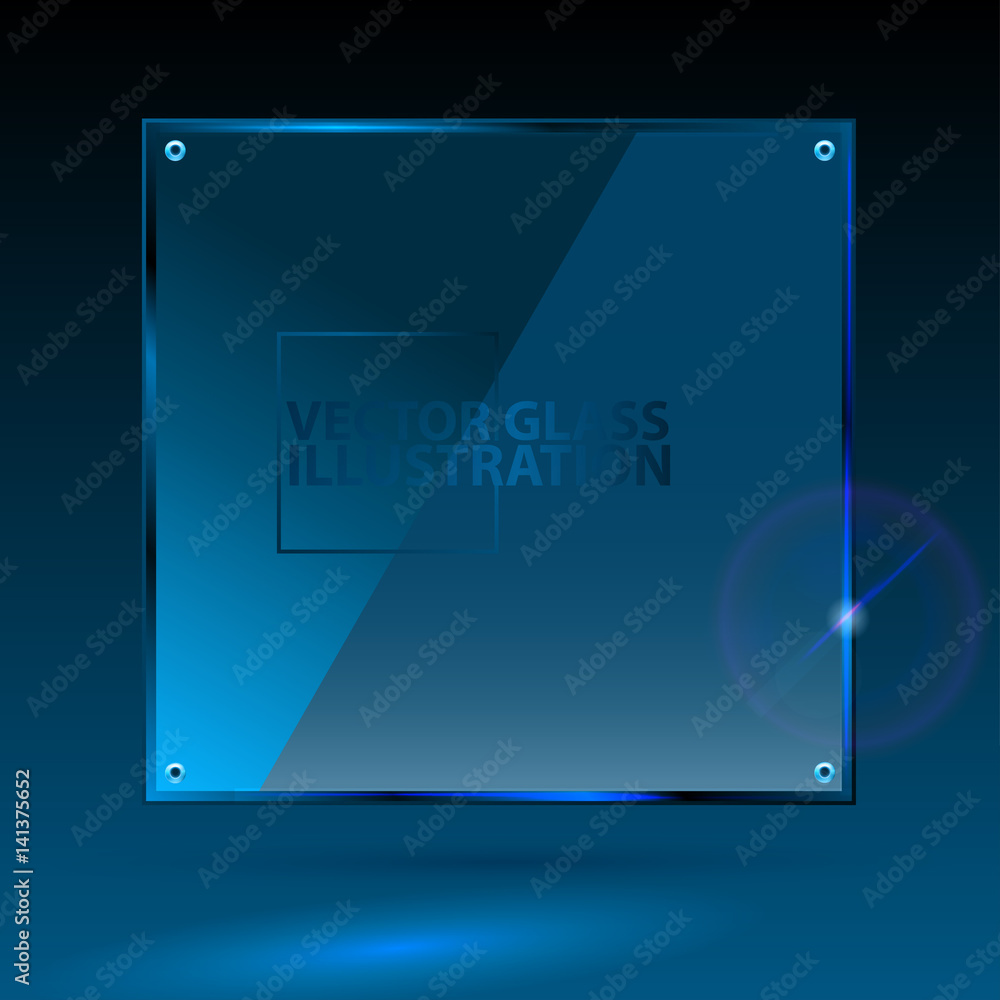 Vector blue square glass - light background and banner Vector blue square glass - light background and banner