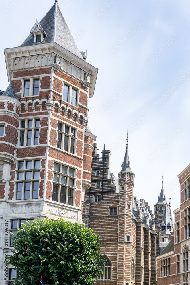 Beautiful street view of  Old town in Antwerp, Belgium