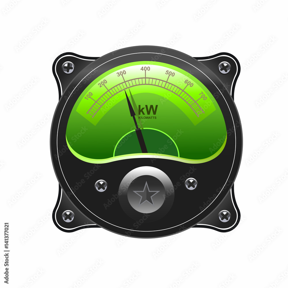 Realistic electronic analog VU signal meter Stock Vector | Adobe Stock