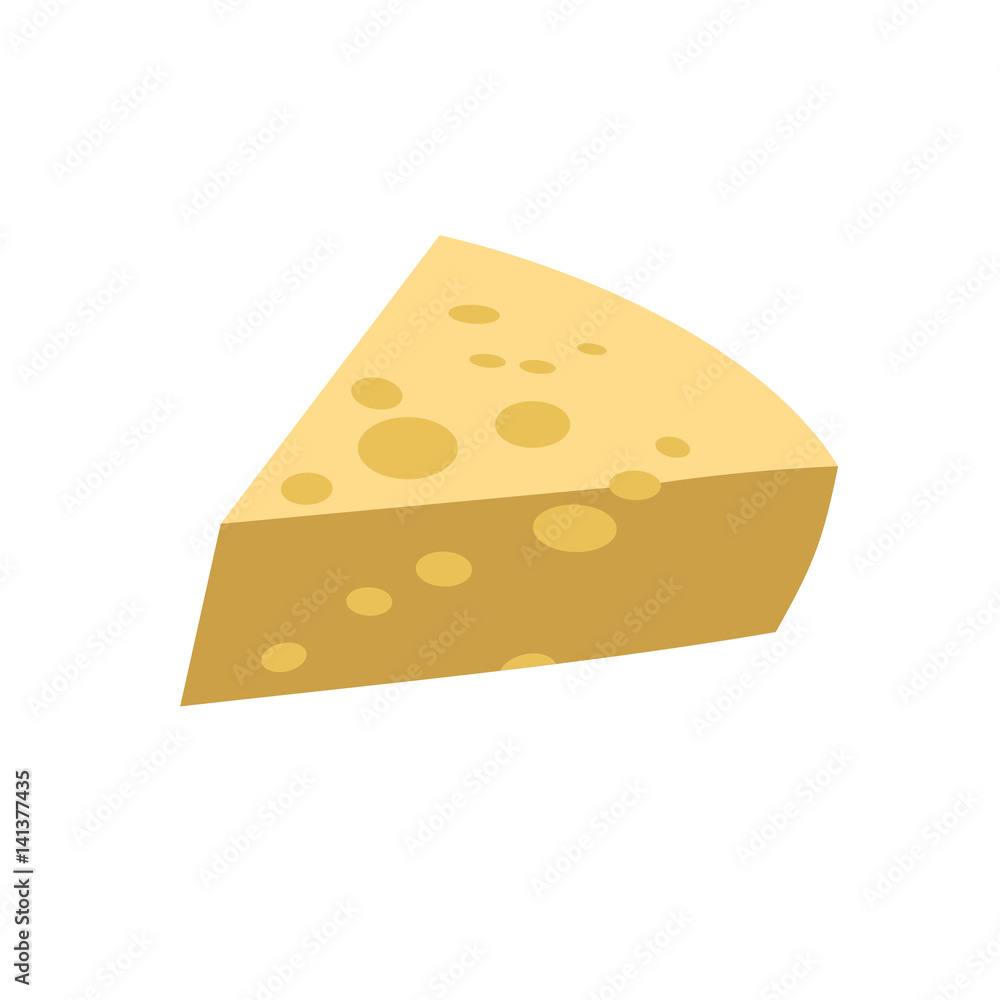 Realistic piece of cheese on white background Realistic piece of cheese on white background