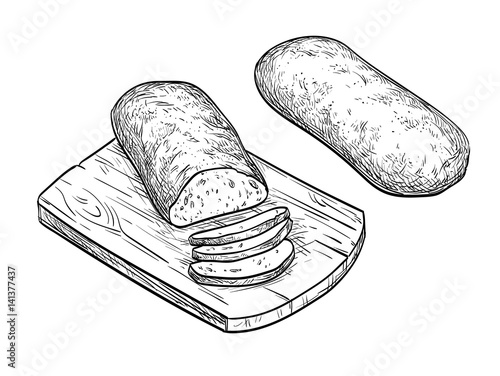 Vector illustration of ciabatta bread