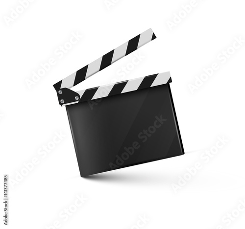 Realistic clapper.sinema.Board on a white background.film.time.vector illustration.
