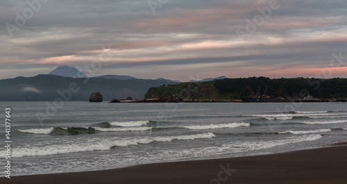 Zavoiko Bay in the Pacific Ocean on outskirts of city Petropavlovsk-Kamchatsky