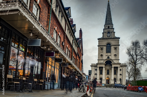 Foto Christ Church in Spitalfields in London Borough of Tower Hamlets England, UK is