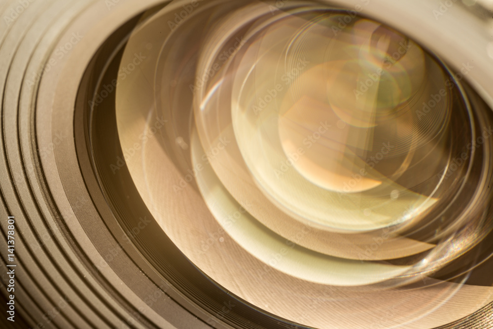 Obraz premium Camera lens with lense reflections