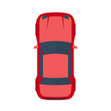 Vector illustration of modern flat red car.