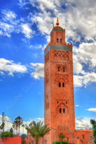 Minaret of Koutoubia Mosque in Marrakech, Morocco