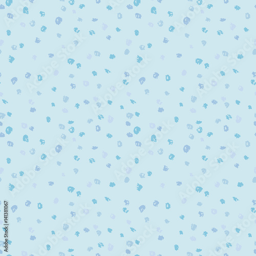 Seamless blue ink dots pattern. Vector grunge background. Vector illustration.