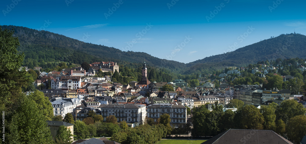 Panoramic view over Baden Baden, Baden-Wuerttemberg, Germany
