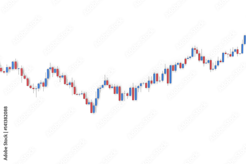 Stock market chart with shadows isolated on white Stock market chart with shadows isolated on white