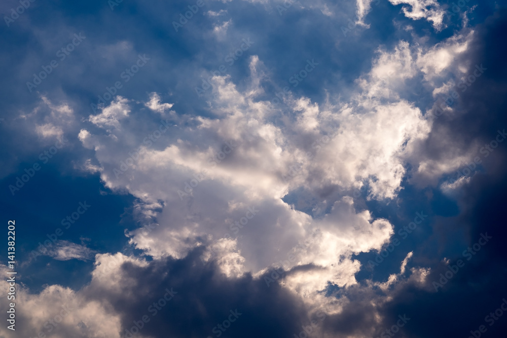 Dramatic sky with clouds.