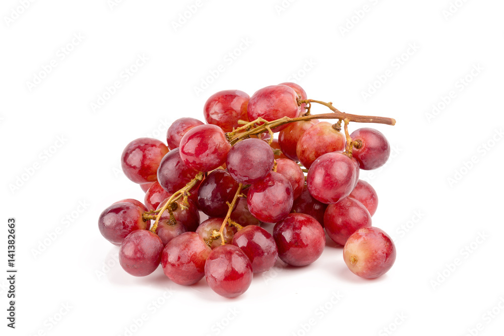 fresh and delicious red grapes isolated on white background fresh and delicious red grapes isolated on white background
