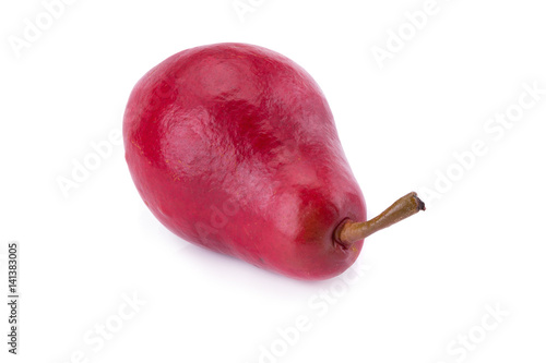 Red pears over white background.