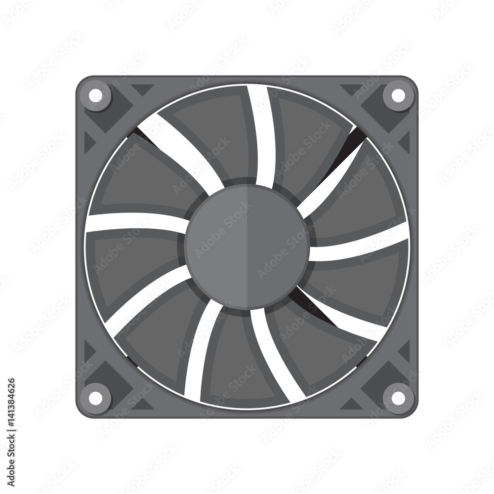 Plastic computer cooler isolated on white Plastic computer cooler isolated on white