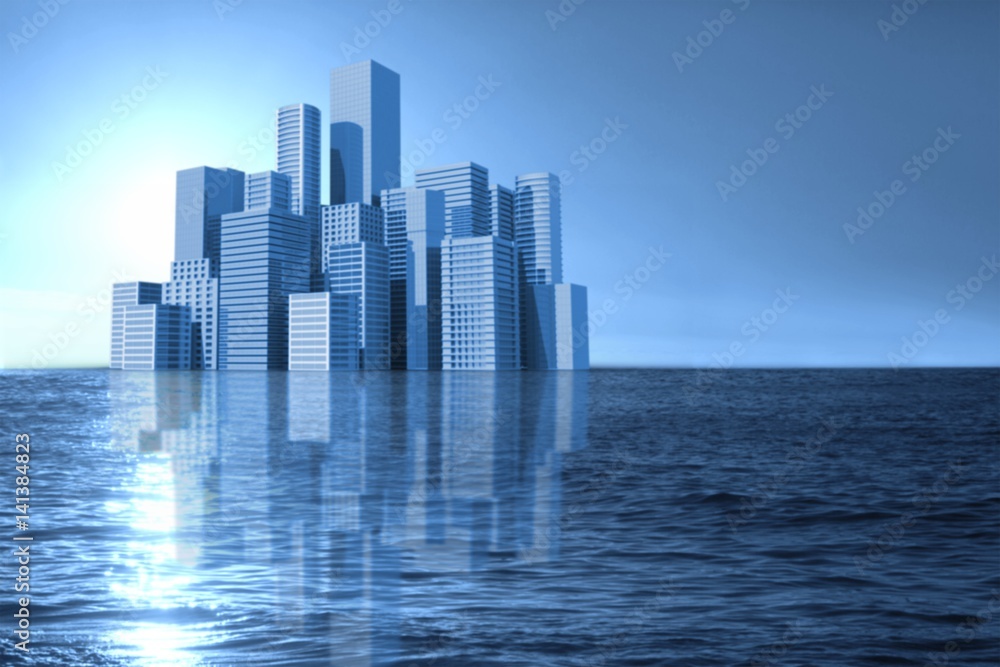 Composite image of digital city 3d Composite image of digital city 3d
