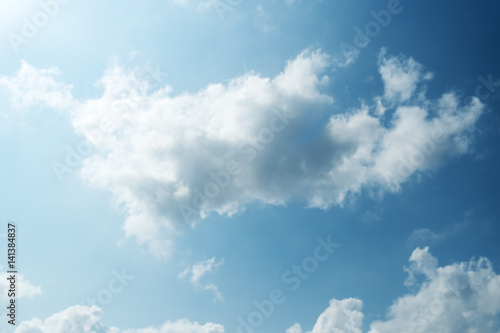 Blue sky color with clouds background photo