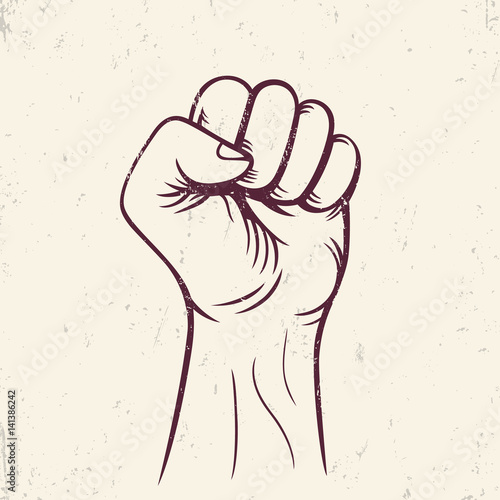 fist held high vector, revolt, protest sign, vector illustration