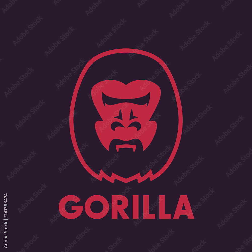 gorilla head vector logo element