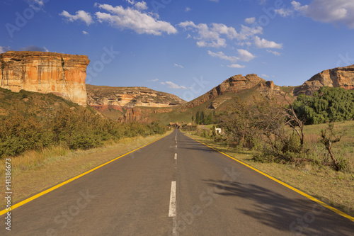 Road through the Golden Gate Highlands NP in South Africa