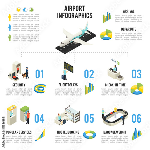 Isometric Airport Infographic Concept