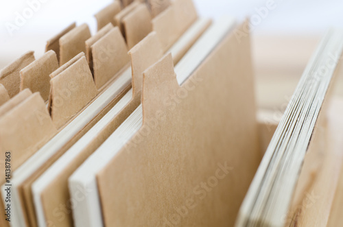 Index Cards with Blank Brown Dividers photo