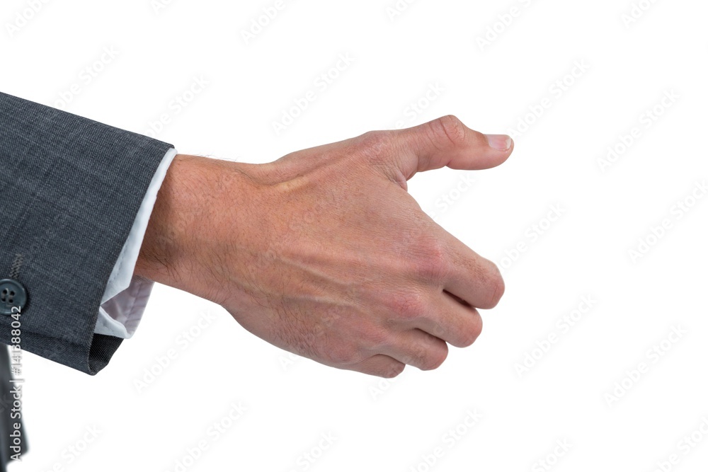 Businessman gesturing against background Businessman gesturing against background
